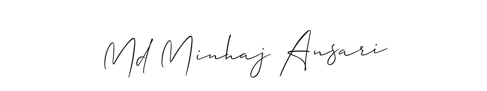 Make a short Md Minhaj Ansari signature style. Manage your documents anywhere anytime using Allison_Script. Create and add eSignatures, submit forms, share and send files easily. Md Minhaj Ansari signature style 2 images and pictures png