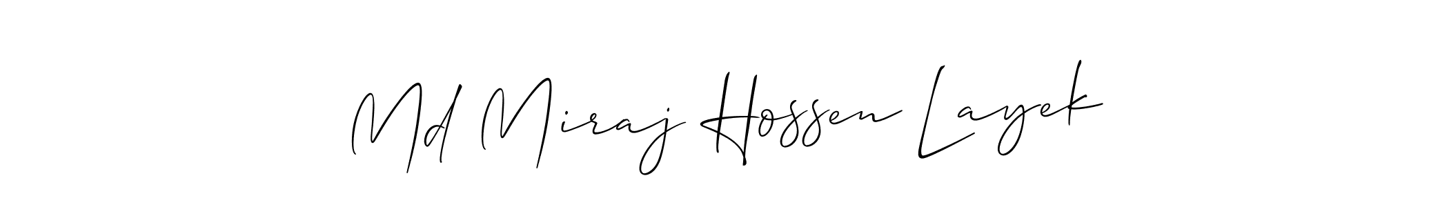 Design your own signature with our free online signature maker. With this signature software, you can create a handwritten (Allison_Script) signature for name Md Miraj Hossen Layek. Md Miraj Hossen Layek signature style 2 images and pictures png