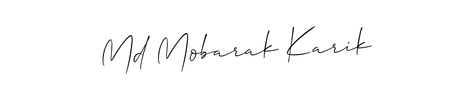 You can use this online signature creator to create a handwritten signature for the name Md Mobarak Karik. This is the best online autograph maker. Md Mobarak Karik signature style 2 images and pictures png