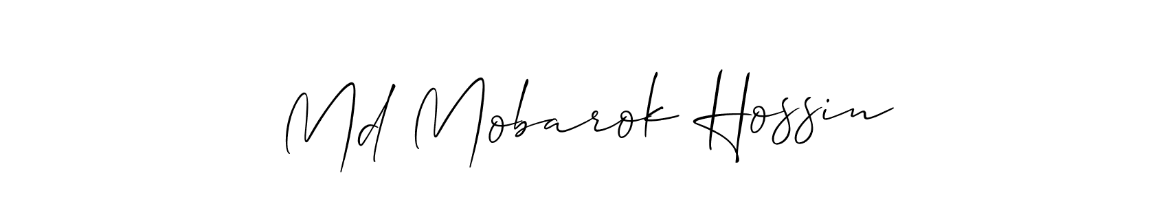 Also we have Md Mobarok Hossin name is the best signature style. Create professional handwritten signature collection using Allison_Script autograph style. Md Mobarok Hossin signature style 2 images and pictures png