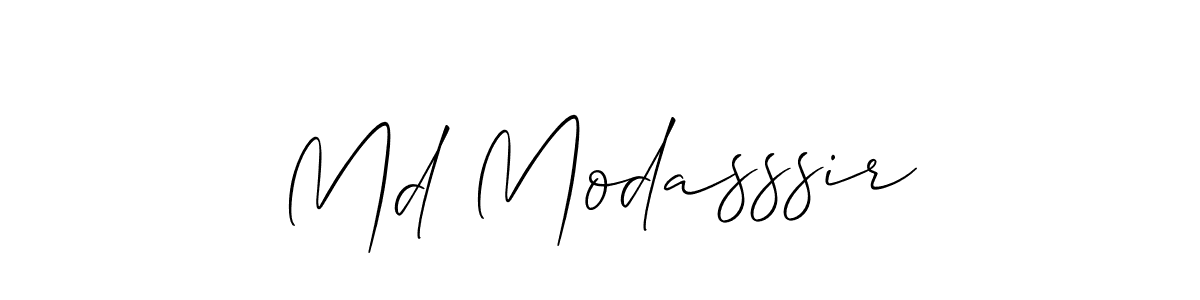 Make a beautiful signature design for name Md Modasssir. With this signature (Allison_Script) style, you can create a handwritten signature for free. Md Modasssir signature style 2 images and pictures png