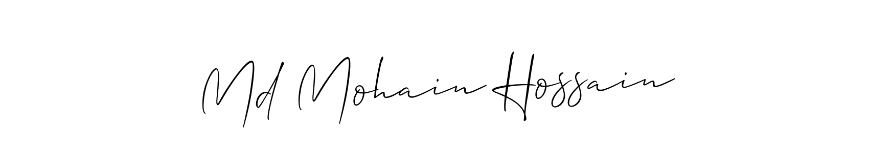 Make a short Md Mohain Hossain signature style. Manage your documents anywhere anytime using Allison_Script. Create and add eSignatures, submit forms, share and send files easily. Md Mohain Hossain signature style 2 images and pictures png