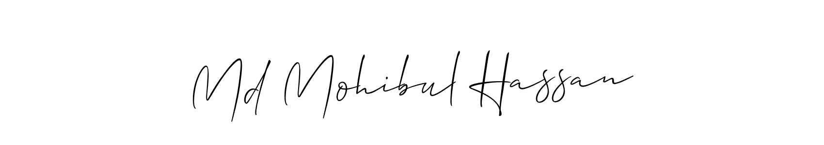 Create a beautiful signature design for name Md Mohibul Hassan. With this signature (Allison_Script) fonts, you can make a handwritten signature for free. Md Mohibul Hassan signature style 2 images and pictures png