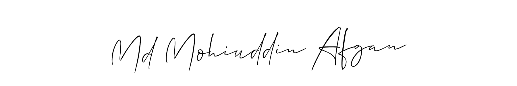 Create a beautiful signature design for name Md Mohiuddin Afgan. With this signature (Allison_Script) fonts, you can make a handwritten signature for free. Md Mohiuddin Afgan signature style 2 images and pictures png