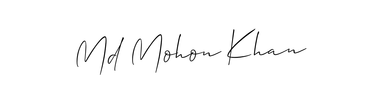 Md Mohon Khan stylish signature style. Best Handwritten Sign (Allison_Script) for my name. Handwritten Signature Collection Ideas for my name Md Mohon Khan. Md Mohon Khan signature style 2 images and pictures png