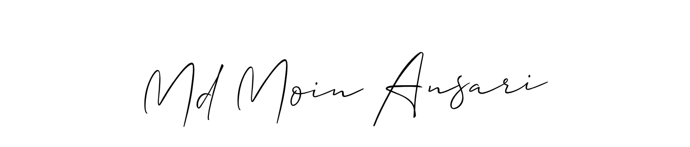 Make a short Md Moin Ansari signature style. Manage your documents anywhere anytime using Allison_Script. Create and add eSignatures, submit forms, share and send files easily. Md Moin Ansari signature style 2 images and pictures png