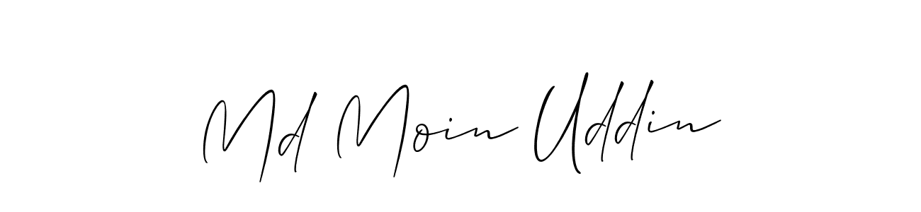How to make Md Moin Uddin name signature. Use Allison_Script style for creating short signs online. This is the latest handwritten sign. Md Moin Uddin signature style 2 images and pictures png