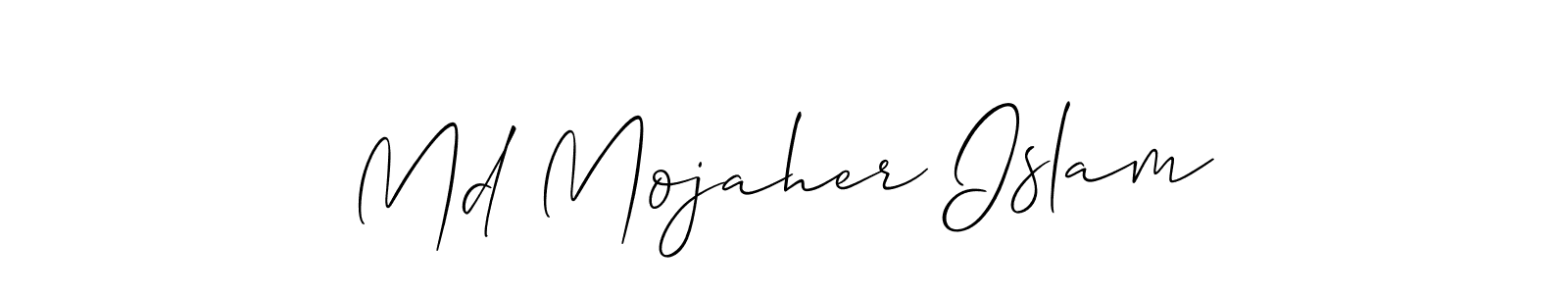 Make a beautiful signature design for name Md Mojaher Islam. With this signature (Allison_Script) style, you can create a handwritten signature for free. Md Mojaher Islam signature style 2 images and pictures png