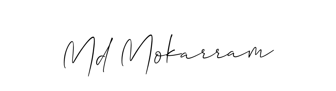 Also we have Md Mokarram name is the best signature style. Create professional handwritten signature collection using Allison_Script autograph style. Md Mokarram signature style 2 images and pictures png