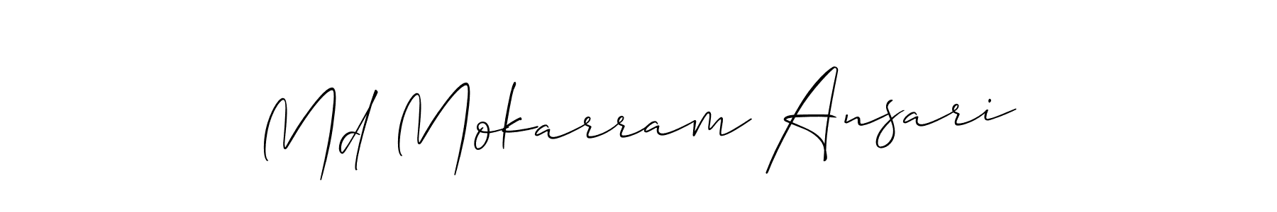 Make a beautiful signature design for name Md Mokarram Ansari. With this signature (Allison_Script) style, you can create a handwritten signature for free. Md Mokarram Ansari signature style 2 images and pictures png