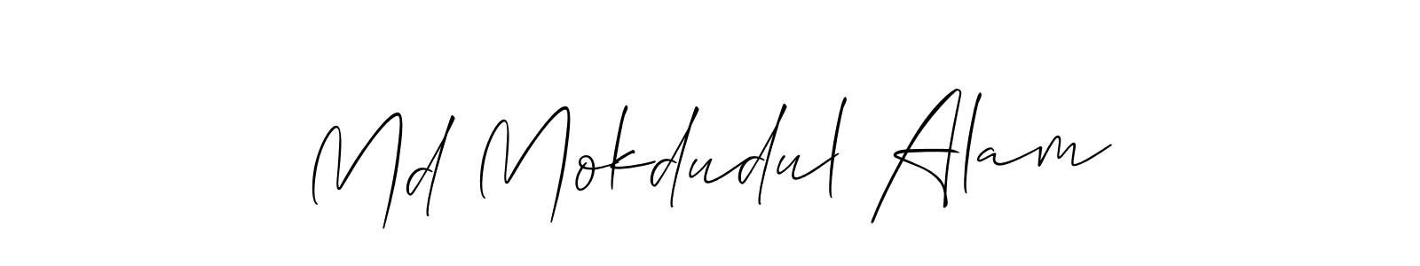 You should practise on your own different ways (Allison_Script) to write your name (Md Mokdudul Alam) in signature. don't let someone else do it for you. Md Mokdudul Alam signature style 2 images and pictures png