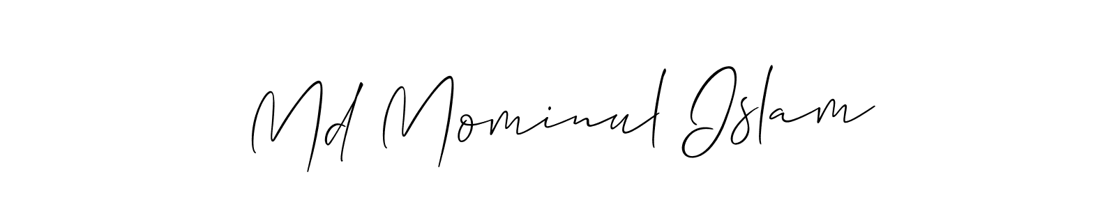 Design your own signature with our free online signature maker. With this signature software, you can create a handwritten (Allison_Script) signature for name Md Mominul Islam. Md Mominul Islam signature style 2 images and pictures png