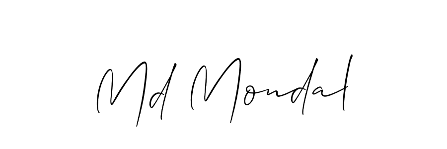 The best way (Allison_Script) to make a short signature is to pick only two or three words in your name. The name Md Mondal include a total of six letters. For converting this name. Md Mondal signature style 2 images and pictures png