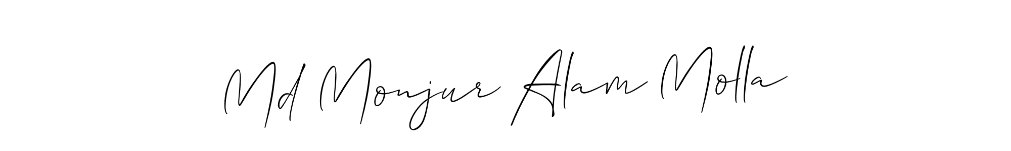 How to Draw Md Monjur Alam Molla signature style? Allison_Script is a latest design signature styles for name Md Monjur Alam Molla. Md Monjur Alam Molla signature style 2 images and pictures png