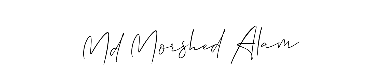 Use a signature maker to create a handwritten signature online. With this signature software, you can design (Allison_Script) your own signature for name Md Morshed Alam. Md Morshed Alam signature style 2 images and pictures png