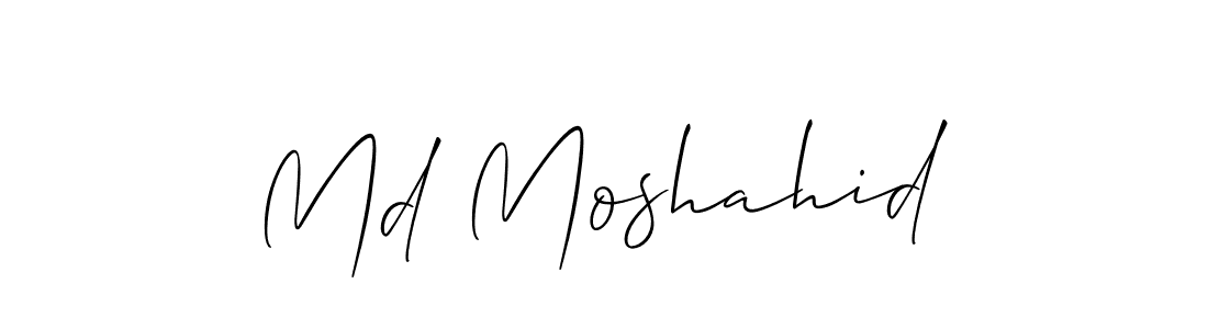 Use a signature maker to create a handwritten signature online. With this signature software, you can design (Allison_Script) your own signature for name Md Moshahid. Md Moshahid signature style 2 images and pictures png