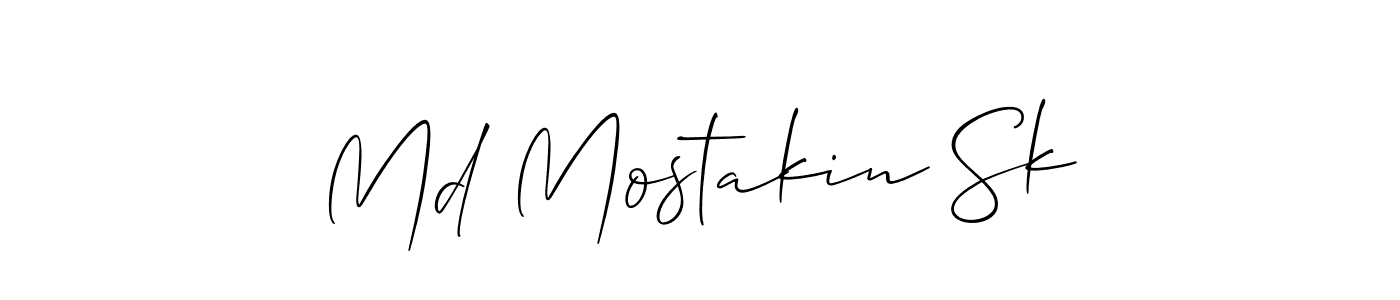 How to make Md Mostakin Sk signature? Allison_Script is a professional autograph style. Create handwritten signature for Md Mostakin Sk name. Md Mostakin Sk signature style 2 images and pictures png