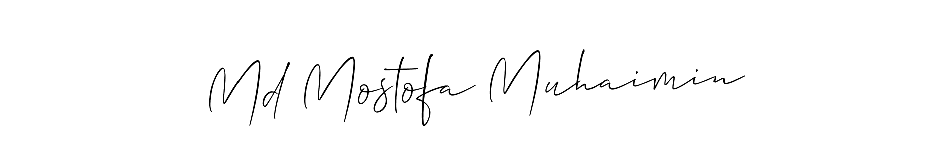 Also we have Md Mostofa Muhaimin name is the best signature style. Create professional handwritten signature collection using Allison_Script autograph style. Md Mostofa Muhaimin signature style 2 images and pictures png