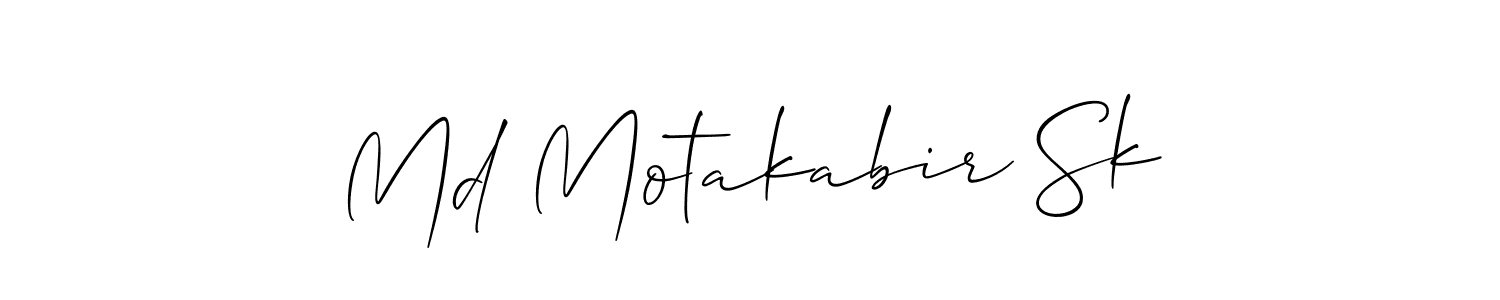 How to make Md Motakabir Sk name signature. Use Allison_Script style for creating short signs online. This is the latest handwritten sign. Md Motakabir Sk signature style 2 images and pictures png