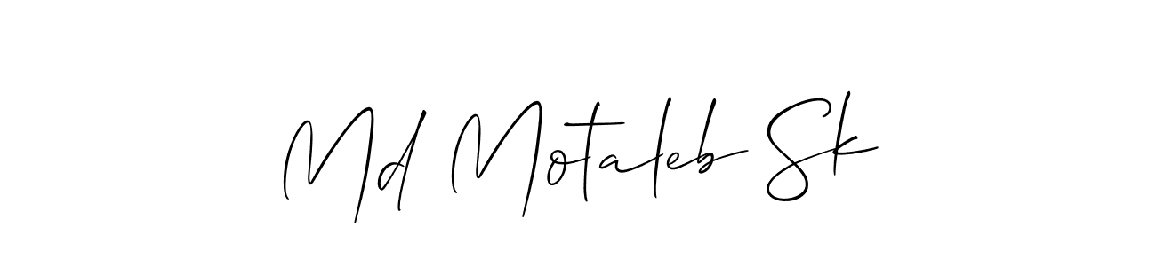 Also You can easily find your signature by using the search form. We will create Md Motaleb Sk name handwritten signature images for you free of cost using Allison_Script sign style. Md Motaleb Sk signature style 2 images and pictures png