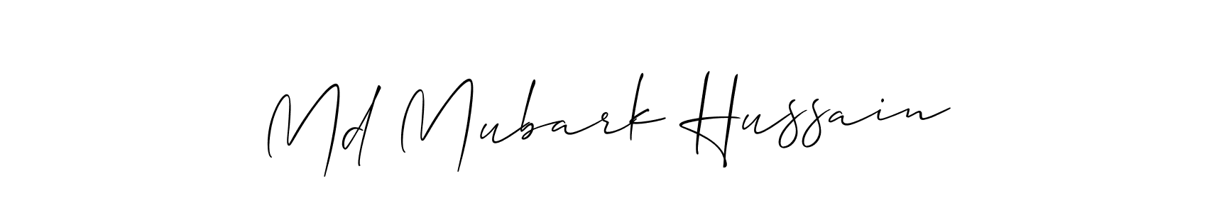 Use a signature maker to create a handwritten signature online. With this signature software, you can design (Allison_Script) your own signature for name Md Mubark Hussain. Md Mubark Hussain signature style 2 images and pictures png