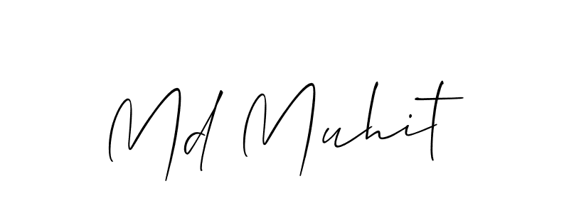 Also You can easily find your signature by using the search form. We will create Md Muhit name handwritten signature images for you free of cost using Allison_Script sign style. Md Muhit signature style 2 images and pictures png