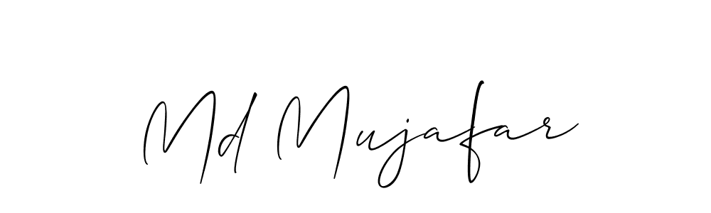 Create a beautiful signature design for name Md Mujafar. With this signature (Allison_Script) fonts, you can make a handwritten signature for free. Md Mujafar signature style 2 images and pictures png