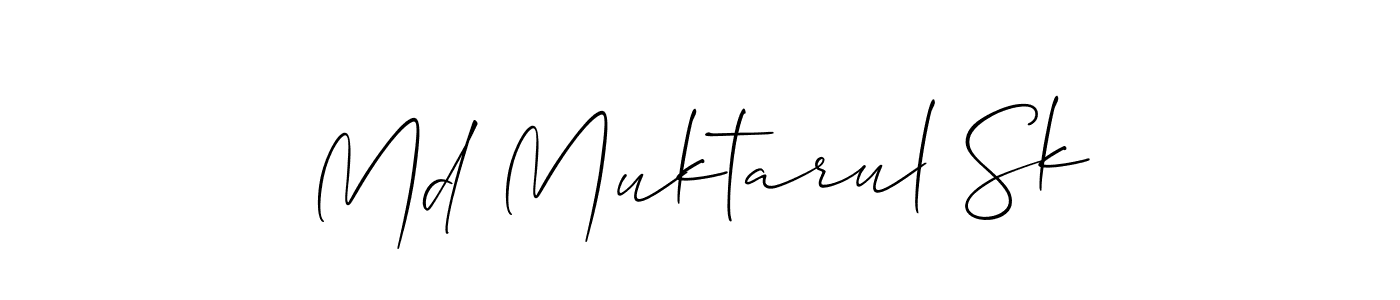 How to make Md Muktarul Sk name signature. Use Allison_Script style for creating short signs online. This is the latest handwritten sign. Md Muktarul Sk signature style 2 images and pictures png