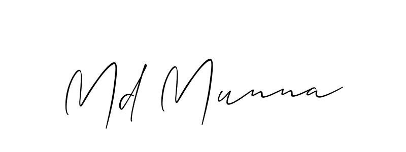 The best way (Allison_Script) to make a short signature is to pick only two or three words in your name. The name Md Munna include a total of six letters. For converting this name. Md Munna signature style 2 images and pictures png