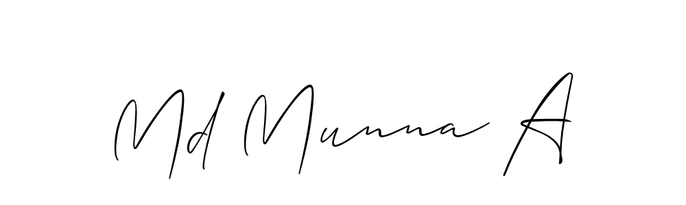 Md Munna A stylish signature style. Best Handwritten Sign (Allison_Script) for my name. Handwritten Signature Collection Ideas for my name Md Munna A. Md Munna A signature style 2 images and pictures png
