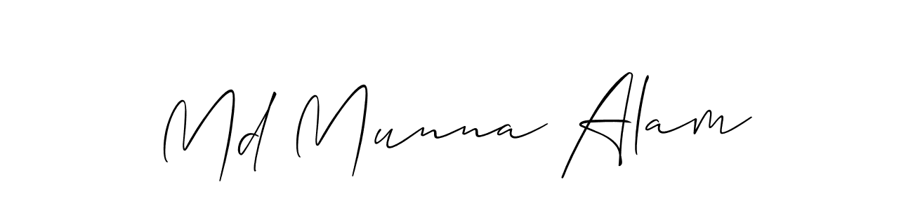 Also You can easily find your signature by using the search form. We will create Md Munna Alam name handwritten signature images for you free of cost using Allison_Script sign style. Md Munna Alam signature style 2 images and pictures png