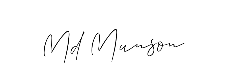 Allison_Script is a professional signature style that is perfect for those who want to add a touch of class to their signature. It is also a great choice for those who want to make their signature more unique. Get Md Munson name to fancy signature for free. Md Munson signature style 2 images and pictures png