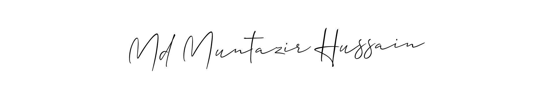 Make a beautiful signature design for name Md Muntazir Hussain. With this signature (Allison_Script) style, you can create a handwritten signature for free. Md Muntazir Hussain signature style 2 images and pictures png