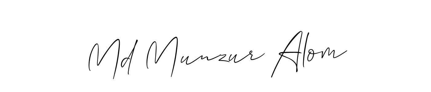How to make Md Munzur Alom name signature. Use Allison_Script style for creating short signs online. This is the latest handwritten sign. Md Munzur Alom signature style 2 images and pictures png