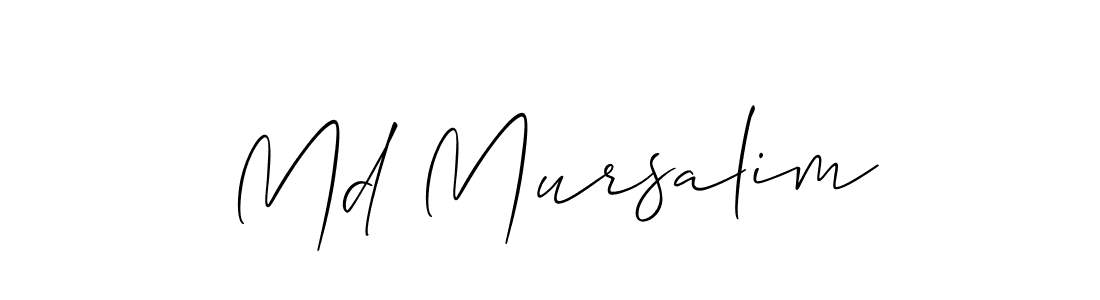 How to make Md Mursalim name signature. Use Allison_Script style for creating short signs online. This is the latest handwritten sign. Md Mursalim signature style 2 images and pictures png