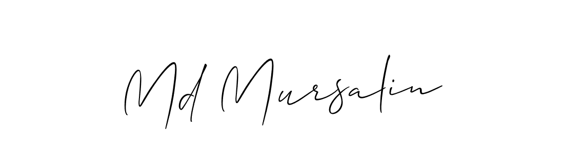 Allison_Script is a professional signature style that is perfect for those who want to add a touch of class to their signature. It is also a great choice for those who want to make their signature more unique. Get Md Mursalin name to fancy signature for free. Md Mursalin signature style 2 images and pictures png