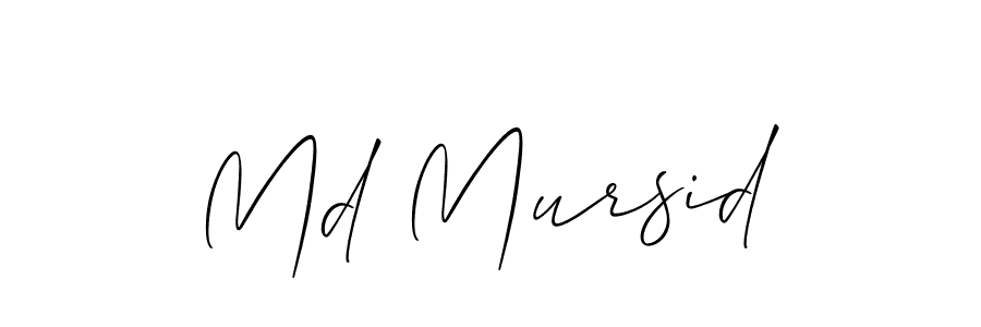 Use a signature maker to create a handwritten signature online. With this signature software, you can design (Allison_Script) your own signature for name Md Mursid. Md Mursid signature style 2 images and pictures png