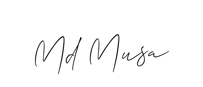 Also we have Md Musa name is the best signature style. Create professional handwritten signature collection using Allison_Script autograph style. Md Musa signature style 2 images and pictures png