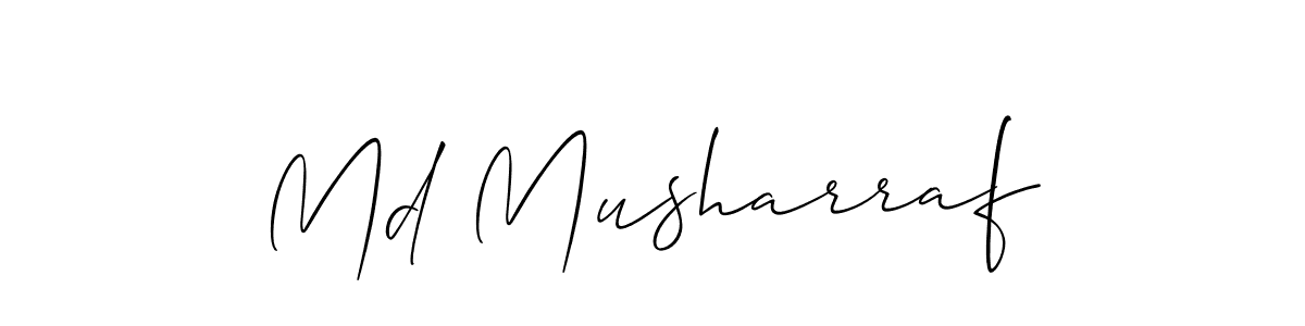 Make a beautiful signature design for name Md Musharraf. With this signature (Allison_Script) style, you can create a handwritten signature for free. Md Musharraf signature style 2 images and pictures png