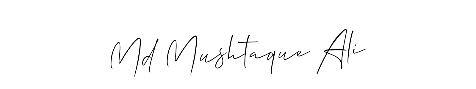 if you are searching for the best signature style for your name Md Mushtaque Ali. so please give up your signature search. here we have designed multiple signature styles  using Allison_Script. Md Mushtaque Ali signature style 2 images and pictures png