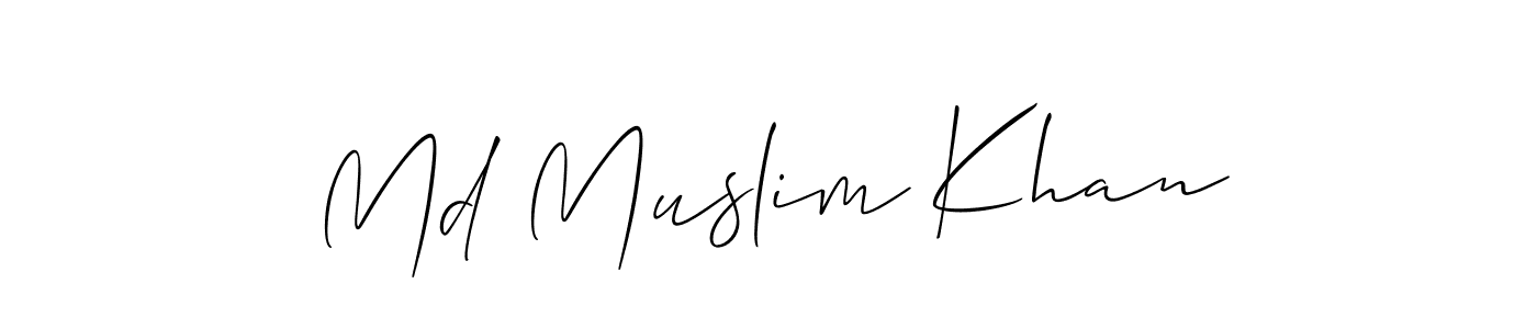Also we have Md Muslim Khan name is the best signature style. Create professional handwritten signature collection using Allison_Script autograph style. Md Muslim Khan signature style 2 images and pictures png
