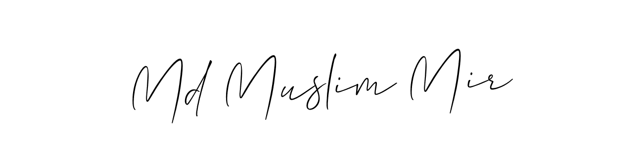 Create a beautiful signature design for name Md Muslim Mir. With this signature (Allison_Script) fonts, you can make a handwritten signature for free. Md Muslim Mir signature style 2 images and pictures png