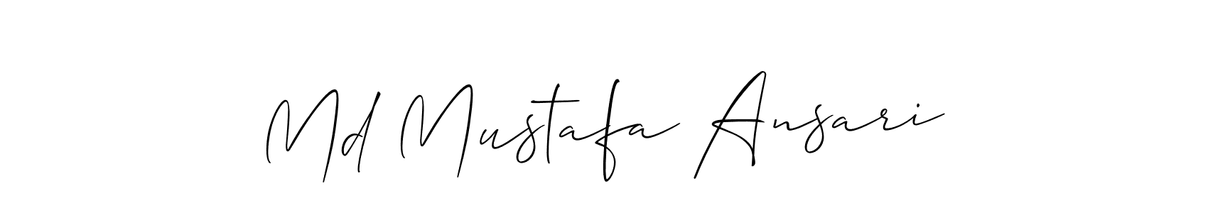 Similarly Allison_Script is the best handwritten signature design. Signature creator online .You can use it as an online autograph creator for name Md Mustafa Ansari. Md Mustafa Ansari signature style 2 images and pictures png