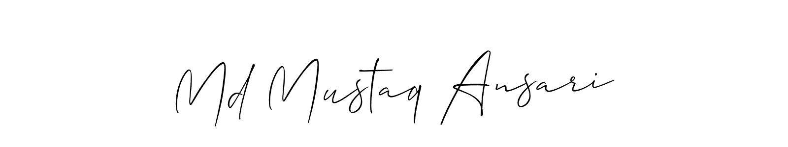 Design your own signature with our free online signature maker. With this signature software, you can create a handwritten (Allison_Script) signature for name Md Mustaq Ansari. Md Mustaq Ansari signature style 2 images and pictures png