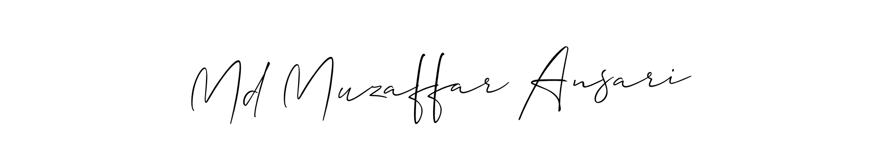 Create a beautiful signature design for name Md Muzaffar Ansari. With this signature (Allison_Script) fonts, you can make a handwritten signature for free. Md Muzaffar Ansari signature style 2 images and pictures png
