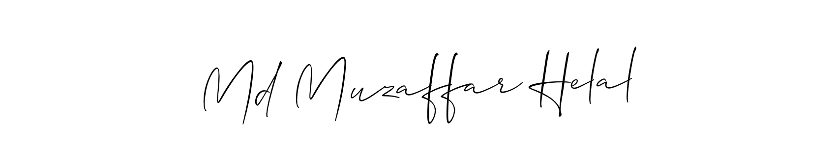 Use a signature maker to create a handwritten signature online. With this signature software, you can design (Allison_Script) your own signature for name Md Muzaffar Helal. Md Muzaffar Helal signature style 2 images and pictures png