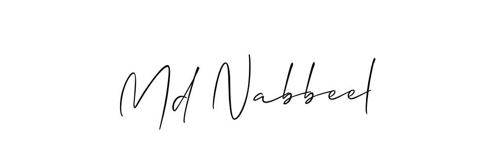 The best way (Allison_Script) to make a short signature is to pick only two or three words in your name. The name Md Nabbeel include a total of six letters. For converting this name. Md Nabbeel signature style 2 images and pictures png