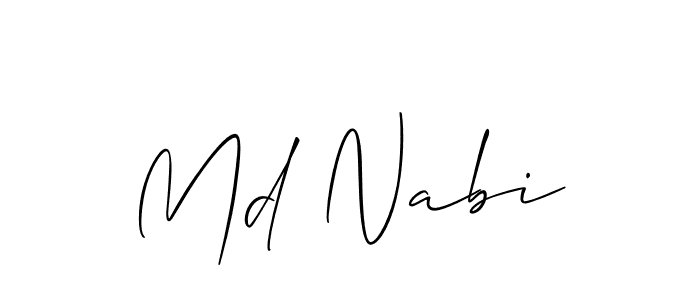 if you are searching for the best signature style for your name Md Nabi. so please give up your signature search. here we have designed multiple signature styles  using Allison_Script. Md Nabi signature style 2 images and pictures png