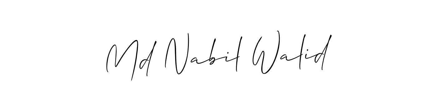 How to make Md Nabil Walid name signature. Use Allison_Script style for creating short signs online. This is the latest handwritten sign. Md Nabil Walid signature style 2 images and pictures png