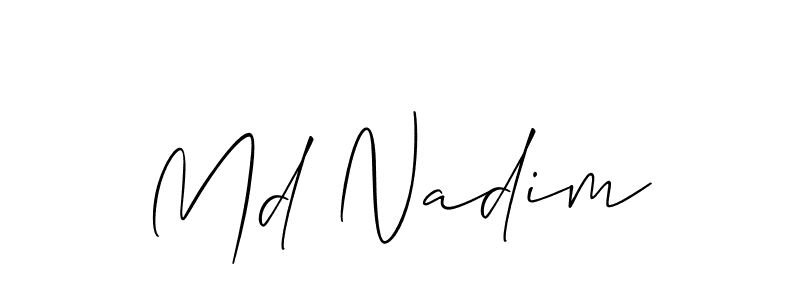 Make a short Md Nadim signature style. Manage your documents anywhere anytime using Allison_Script. Create and add eSignatures, submit forms, share and send files easily. Md Nadim signature style 2 images and pictures png